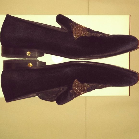 Versace Collection Velvet Evening Slippers - Picture 2 of 3